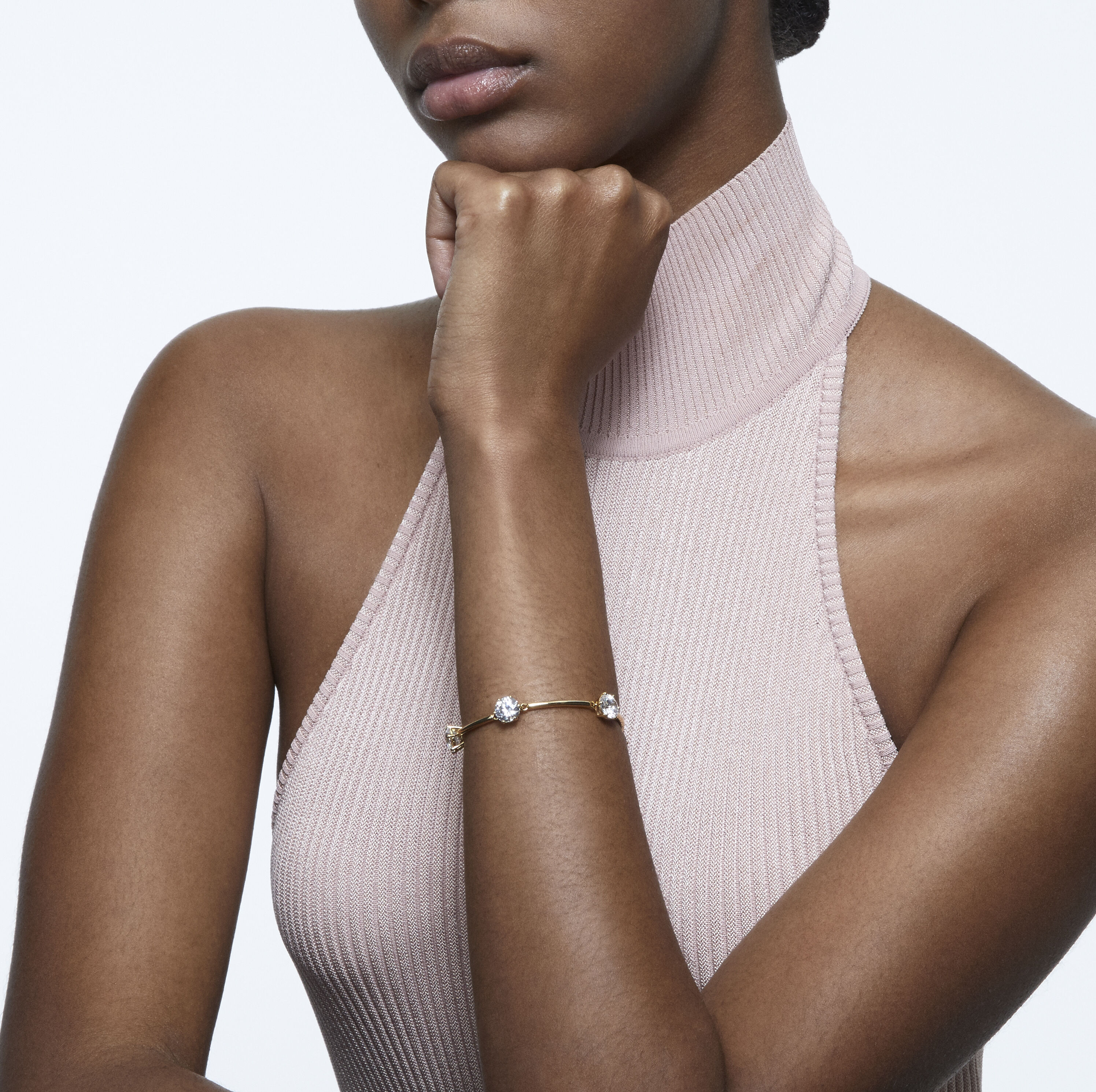 Constella bangle White Gold tone plated