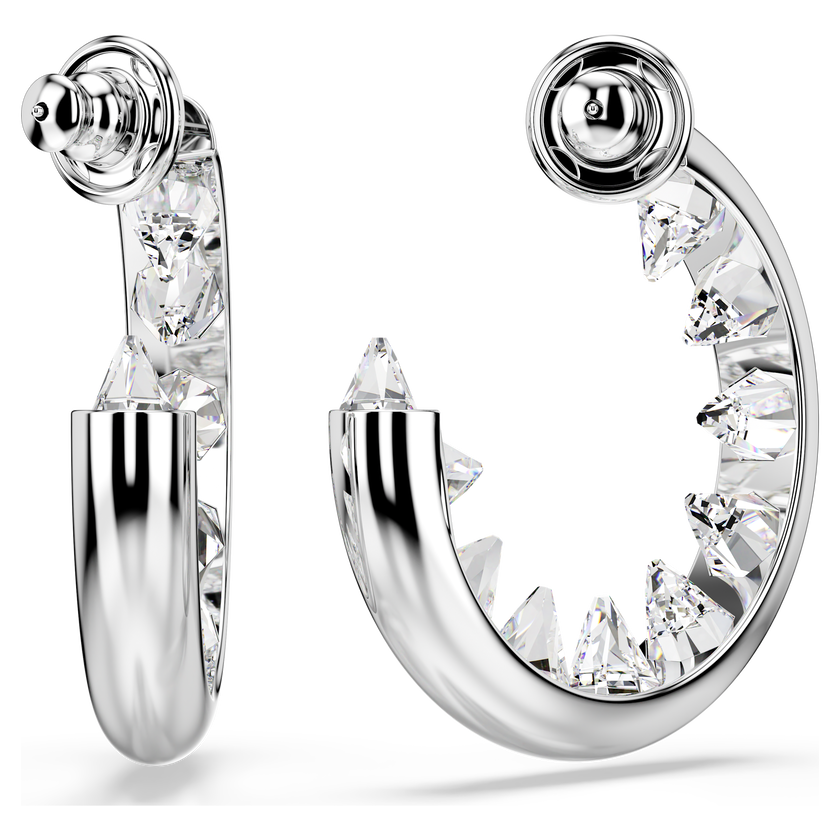 swarovski sublima hoop earrings  white  rhodium plated