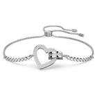 swarovski lovely bracelet heart white rhodium plated