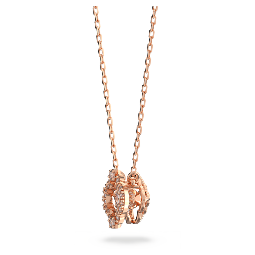 swarovski una necklace  clover  white  18k rose gold finish