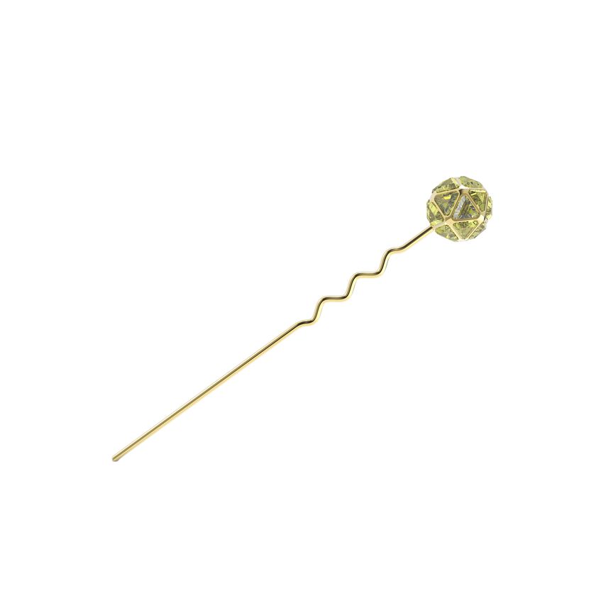 Curiosa hairpin,  Green, Gold-tone plated