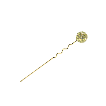 Curiosa hairpin,  Green, Gold-tone plated