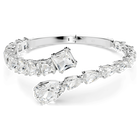 swarovski matrix cuff mixed cuts white rhodium plated