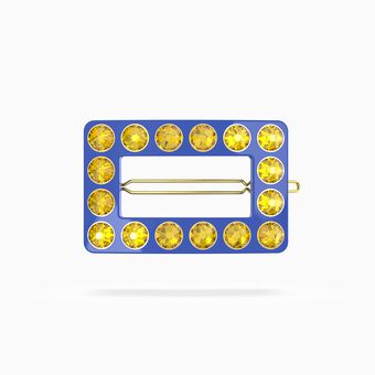 Chroma Hair clip, Yellow, Gold-tone plated
