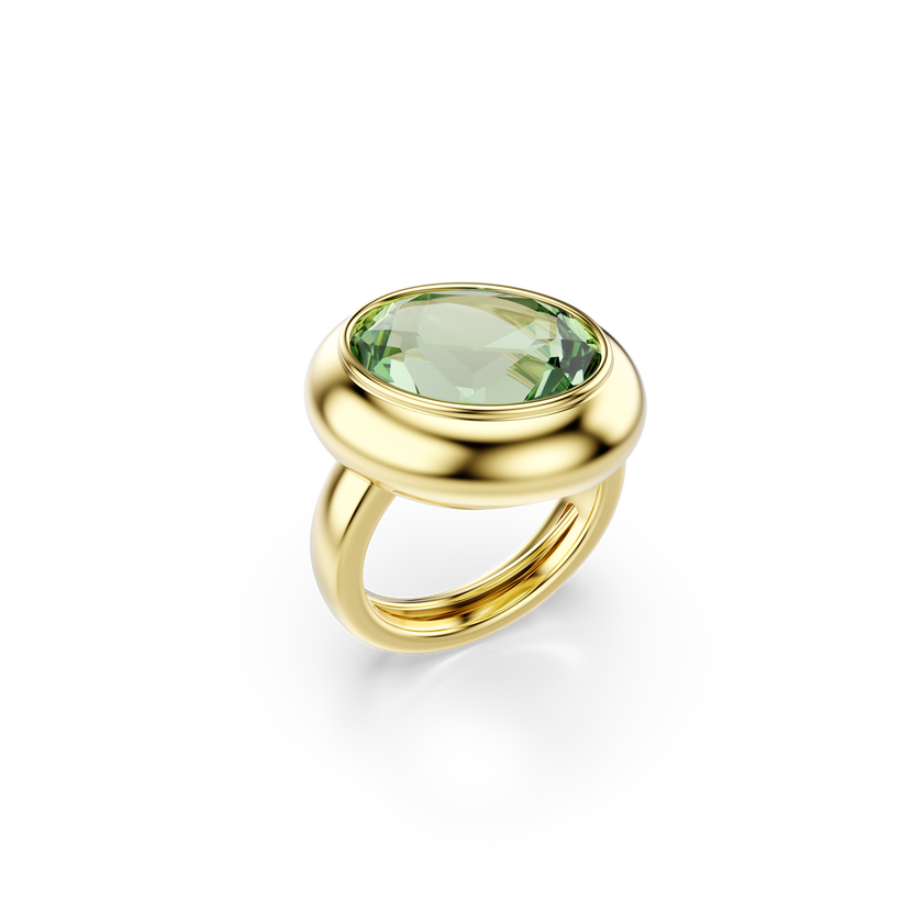 swarovski gema motif ring  set  3   multicolored  gold tone plated