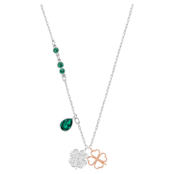 swarovski symbolic pendant clover green mixed metal finish