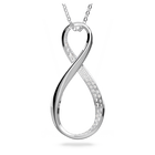 Exist pendant, Infinity, White, Rhodium plated