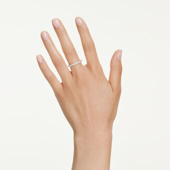 swarovski matrix vittore band ring  round cut  white  gold tone plated