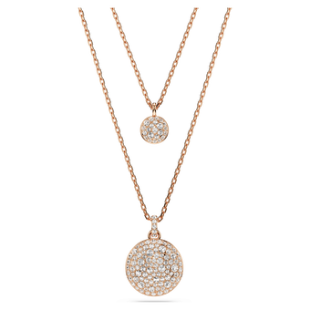 swarovski sublima layered pendant  white  rose gold tone plated