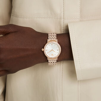 swarovski imber watch  swiss made  metal bracelet  rose gold tone  rose gold tone finish