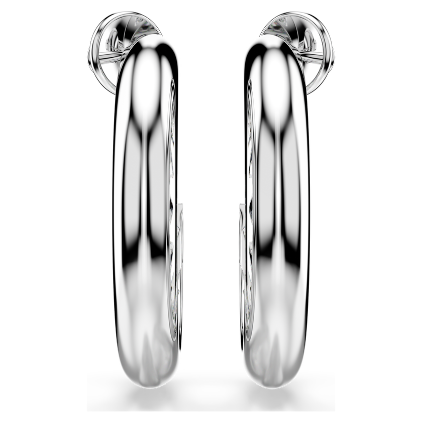 swarovski sublima hoop earrings  white  rhodium plated