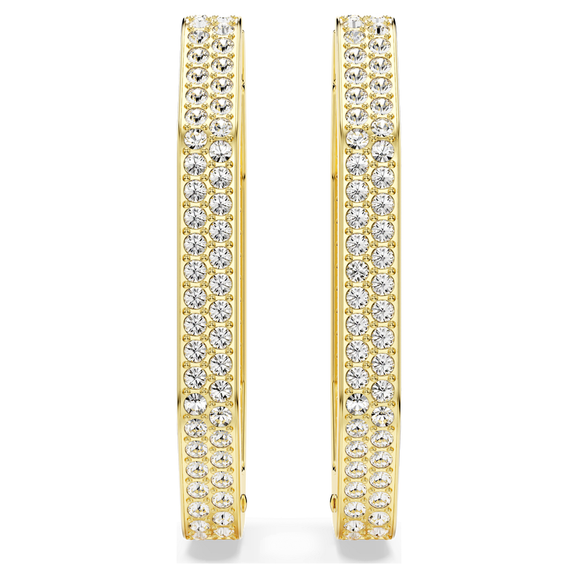 swarovski dextera hoop earrings  octagonal  white  gold tone plated