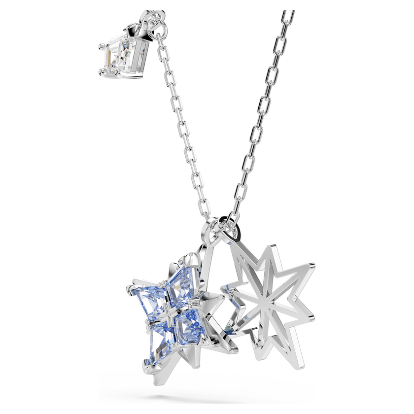 swarovski symbolica pendant  star  blue  rhodium plated