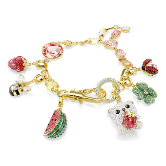 swarovski idyllia bracelet  mixed cuts  mixed motifs  multicolored  gold tone plated