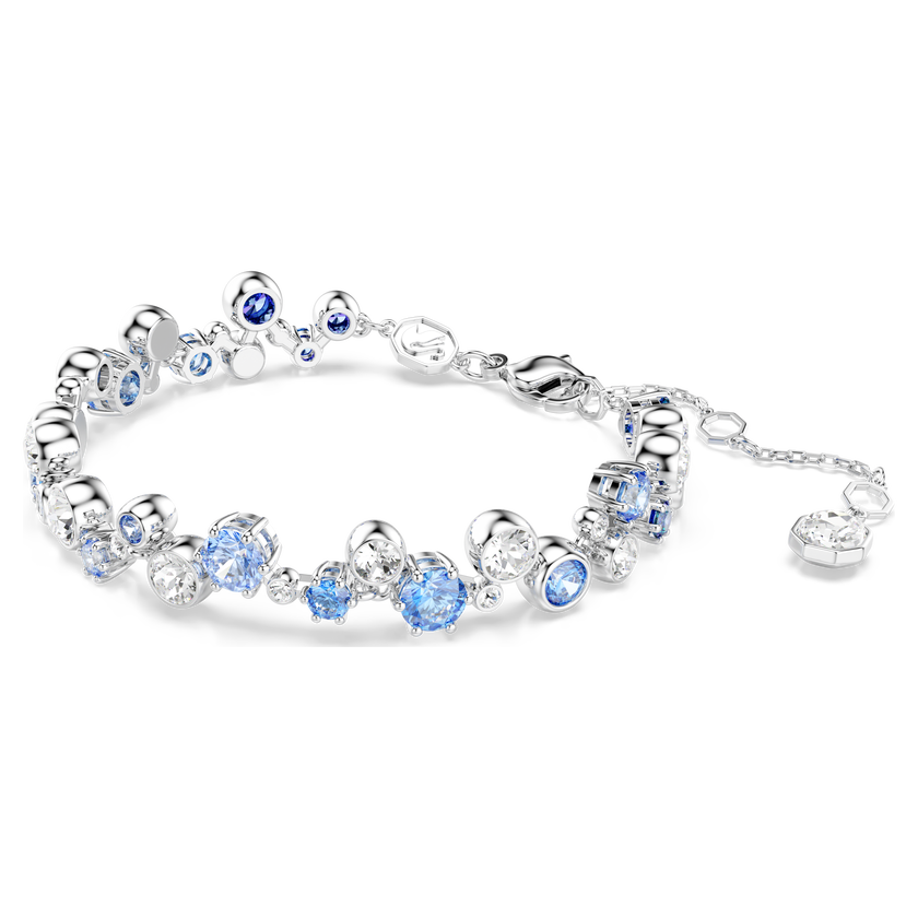 swarovski constella bracelet  mixed cuts  blue  rhodium plated