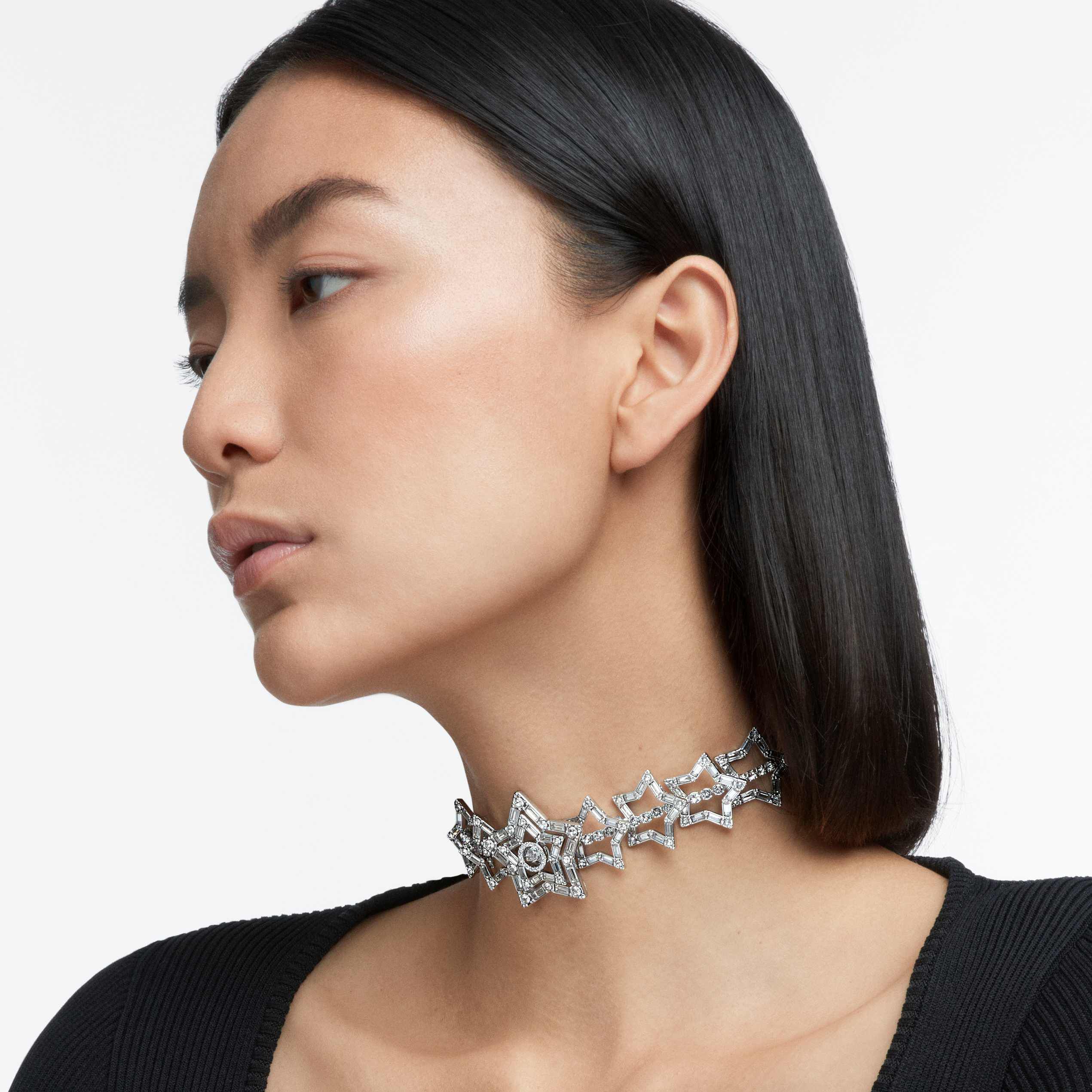 Buy Swarovski Stella choker Large White Rhodium plated