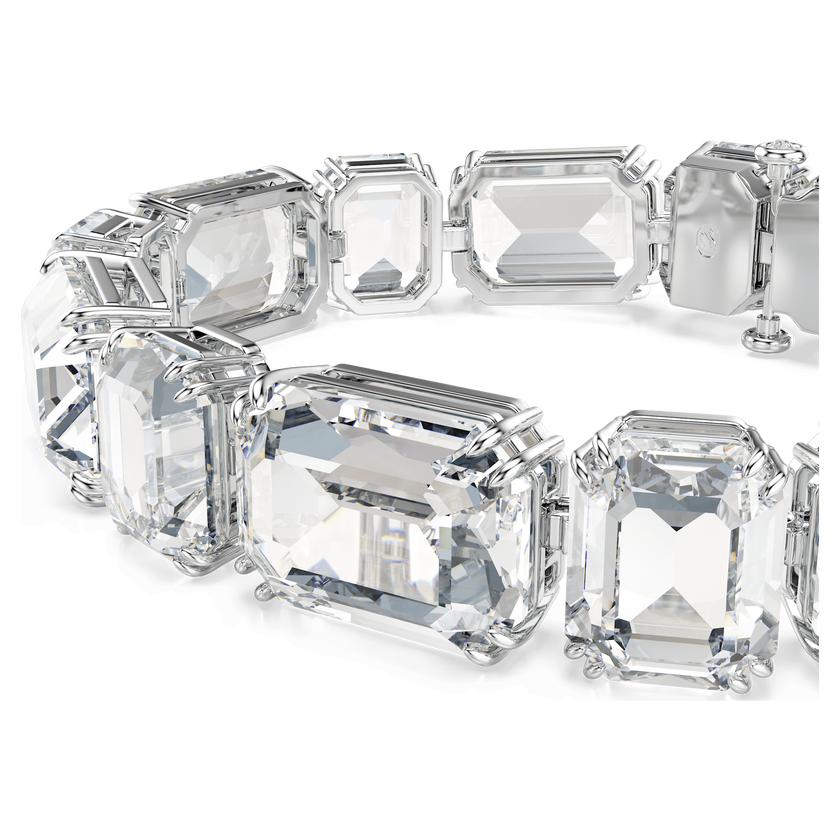 swarovski millenia tennis bracelet  octagon cut  white  rhodium plated