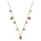 swarovski imber necklace  mixed cuts  multicolored  18k gold finish