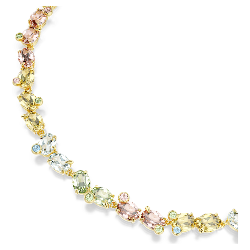 swarovski gema tennis necklace  mixed cuts  multicolored  gold tone plated