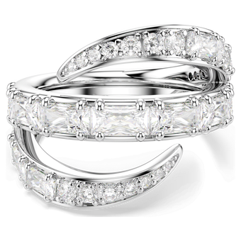 swarovski vienna ring  mixed cuts  swan  white  rhodium plated