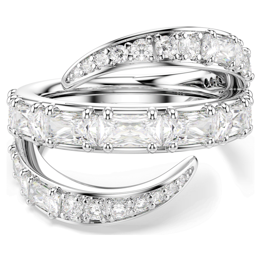 swarovski vienna ring  mixed cuts  swan  white  rhodium plated