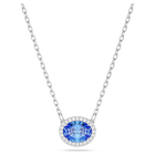 swarovski una angelic necklace oval cut blue rhodium plated