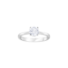 Attract Round Ring, White, Rhodium Plating