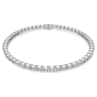 swarovski matrix tennis necklace square cut white rhodium plated