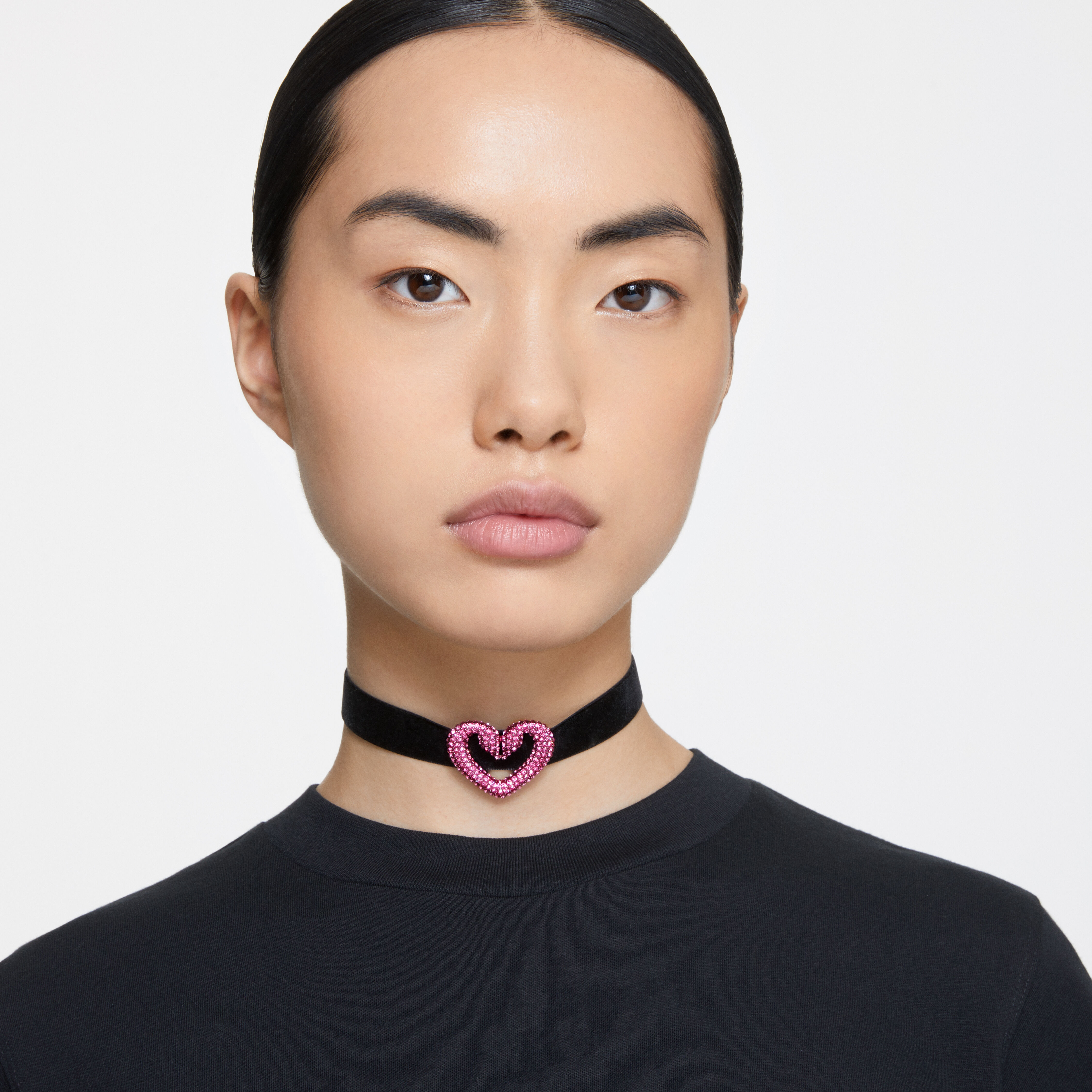 Buy Swarovski Una choker Heart Pink Rhodium plated
