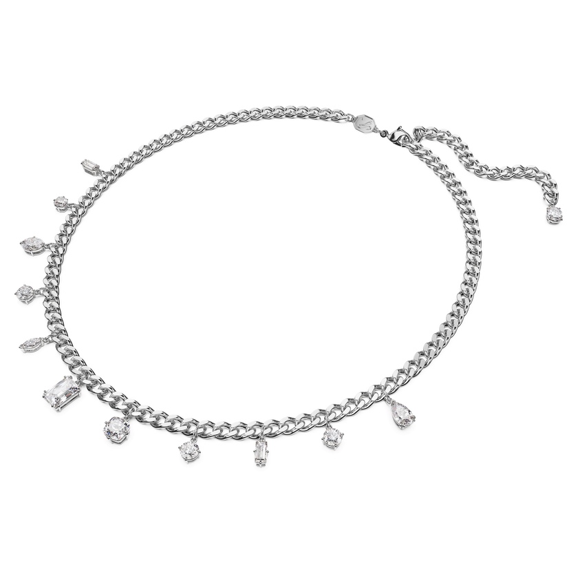 swarovski imber necklace  mixed cuts  white  rhodium plated