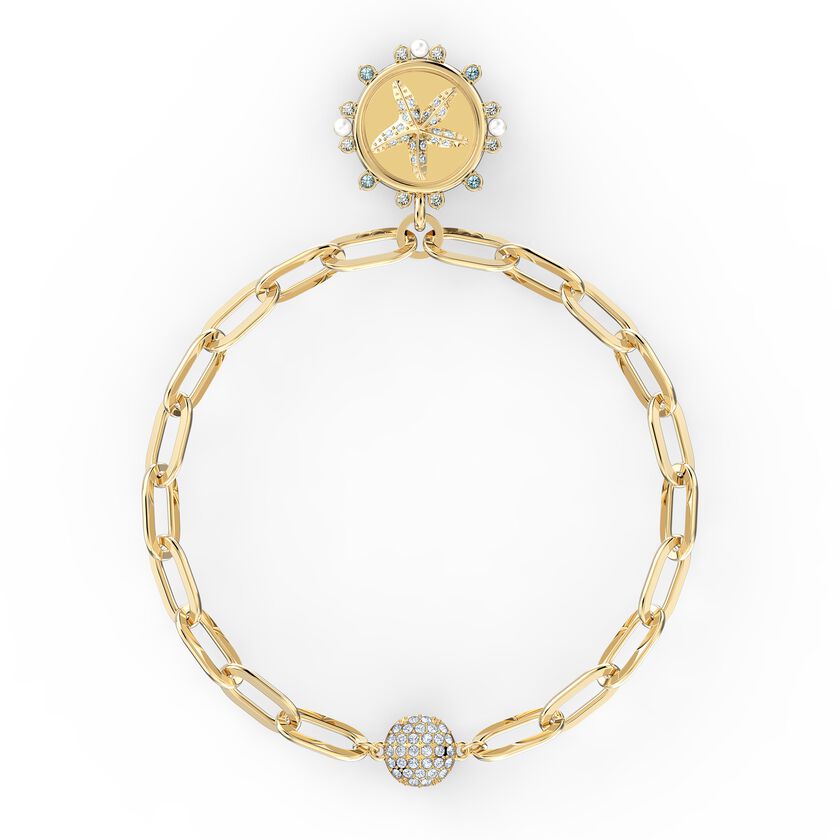 The Elements Star Bracelet, White, Gold-tone plated