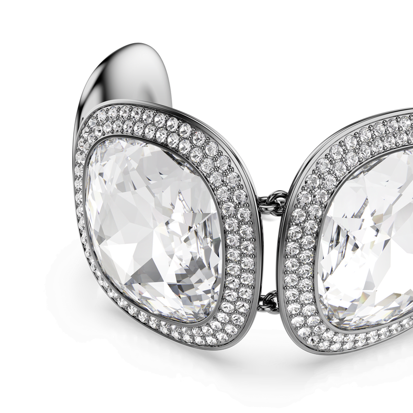 swarovski una angelic bracelet  cushion cut  white  ruthenium plated
