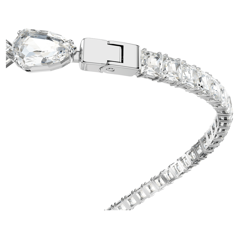 swarovski matrix open necklace  mixed cuts  white  rhodium plated