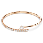 swarovski matrix bangle  round cut  white  18k rose gold finish