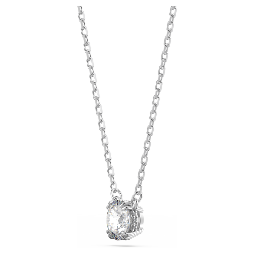 swarovski stilla set  round cut  white  rhodium plated