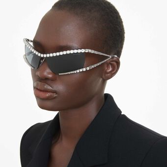 swarovski sunglasses  mask  silver tone