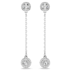 swarovski una angelic drop earrings round cut white rhodium plated