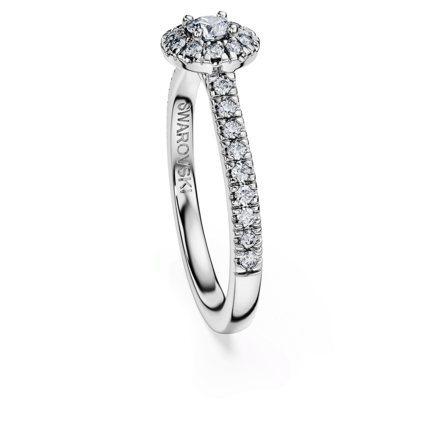 swarovski eternity halo solitaire ring  lab grown diamonds 0 45 ct tw  round shape  sterling silver