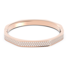 Dextera bangle, Octagon, Pavé, White, Rose gold-tone plated