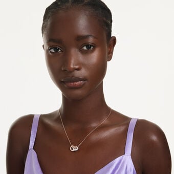 swarovski dextera pendant  round cut  white  rose gold tone plated