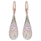 Abstract Pierced Earrings, Multi-Coloured, Rose Gold Plating