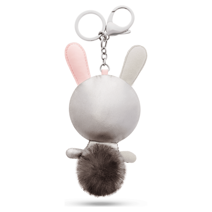 swarovski mathilde bag charm  rabbit  gray  stainless steel