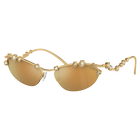 Sunglasses, Cat-eye shape, SKU001, Gold tone