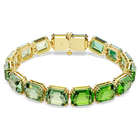 swarovski millenia tennis bracelet octagon cut color gradient green gold tone plated