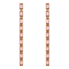 Fluid Detachable Earrings, Violet, Rose-gold tone plated