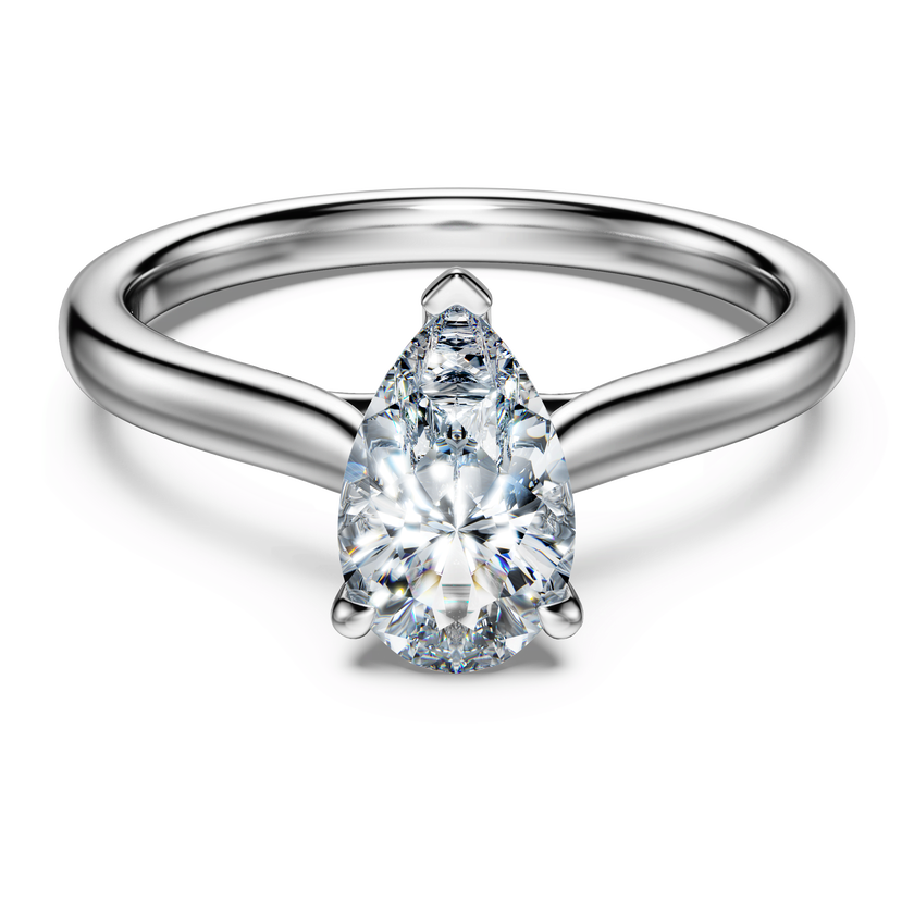 swarovski eternity solitaire ring  lab grown diamonds 1 ct tw  pear shape  18k white gold
