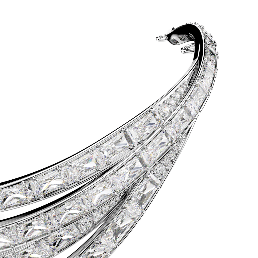 swarovski vienna tiara  mixed cuts  swan  white  rhodium plated