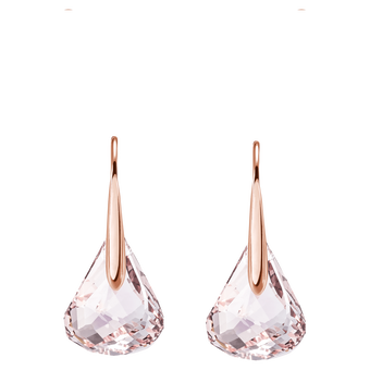 swarovski lunar drop earrings  pink  rose gold tone plated