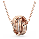 swarovski further pendant intertwined circles white rose gold tone plated