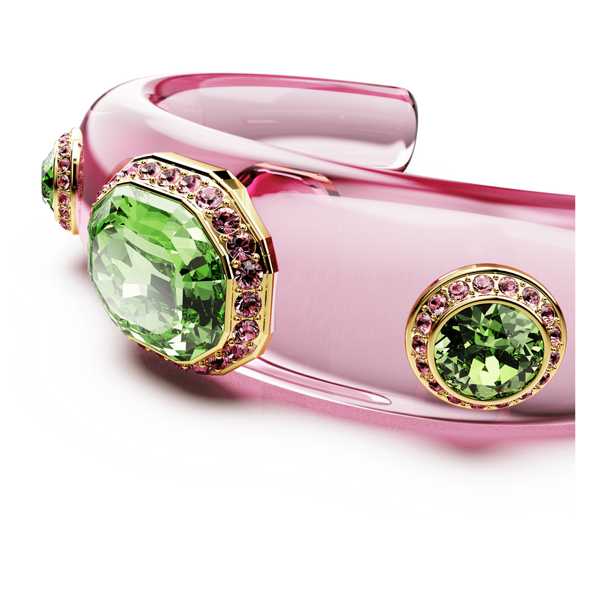swarovski dulcis cuff  mixed cuts  multicolored  gold tone plated